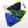 Men Lace-Up Swimwear Sexy Underwear Swim Trunks Briefs Swimming Bikini With Built-in Cups Breathable Penis Big Pouch Panties G220419