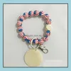 Party Favor Event Supplies Festive Home Garden Diy Beaded Bracelet Keychain Pendant Sports Ball Dhanx