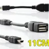 Black USB A Female to Mini 5P USB B Male Conversion Adapter OTG Converter Cable For Phone Tablet MP3 MP4