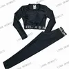 Damen-Yoga-Sets, hohe Taille, Laufanzüge, luxuriöser Stickerei-Druck, starke Stretch-Fitness-Nylon-Kleidung, Sportkleidung, hüfthebende Leggings, gut sitzende Trainingsanzüge, ff