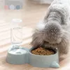 Hipidog Water Voedselfles Dubbele kom voor Dog Drinking Bowl Dispenser Feeder Drofipping T200101