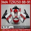 Zestaw Bodys dla Yamaha TZR-250 TZR 250 TZR250 R RS RR 88-91 nadwozie 115NO.8 YPVS 3MA TZR250R 88 89 90 91 TZR250-R TZR250RR 1988 1989 1990 1991 Moto Fairings Red Błyszczący