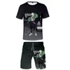 Herrspårar Dreamwastaken Kids Tvådelar Set Casual Boys Girls Summer Full Print T Shirt Beach Shorts Men's/Boy's Hip Hop Suit