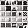 Halloween Christmas Black White Pillowcase Geometry Cushion Ers Cotton Linen Pillow Er For Sofa Bed Nordic Throw Case Drop Delivery 2021 Bed