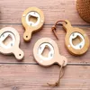 Natural Handmade Bamboo Wood Bottles Opener Fridge Magnets Refrigerator Paste Home Decoration Beer Bottle Opener Gift