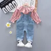 Ensembles de vêtements Baby Girl Clothes Automn Denim Sauthato 2022 Girls Girls à pois