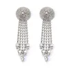 Luxury Studs Tassel Drop Earrings Fashion Design Jewelry Long Dangles Exaggerated Big Statement Crystal Rhinestone Love Party Earring Women