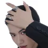 J1217 الأقلية الكورية Advanced Advanced Sense S925 Sterling Sier Termaged Temple Female Ins Style Open Diamond Finger Ring