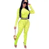 Sexy Women Jumpsuit Rompers Mesh Perspective New Nightclub Fashion Long Sleeve Printed Slim Female Casual Bodysuit Yoga Pants Outfits 871