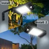 Solar Street Light Outdoor 360 Degree Swiveling Solar Flood Security Lamp Motion Sensor Lights Ecofriendly and Energy Saving