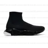 Speed ​​Meias 2022 Saped Sock Shoes High Top Sneakers Mens Womens Designer Plataforma Nylon Designer de luxo Beige All Black Graffiti Fashion Meias