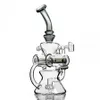 Hookahs 16 inch Zwart Solid Base Glass Bongs met Slits Raket Perc Tube Water Pipe 18 mm Joint