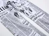 Mode hommes imprimé jean lettres anglais Stretch mince décontracté hommes pantalon 28-40