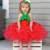 Jordgubbe baby tjejer klänning född spets prinsessa es för 1: a år födelsedag jul kostym spädbarn fest 220422