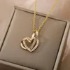 Подвесные ожерелья двойная любовь сердца для женщин для женщин из нержавеющей стали золотой серебряный цвет пара ювелирных украшений День Святого Валентина Подарок SIDN22