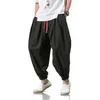 Summer Style Harem Pants Men Chinese Style Casual Loose Cotton Linen Sweatpants Jogger Pants Streetwear Trousers Abz397 201128