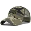 새로운 전술 군대 메쉬 모자 남성 여성 위장 야구 모자 미국 미국 국기 자수 통기성 여름 모자
