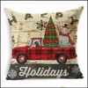 Pillow Case Bedding Supplies Home Textiles Garden Ll Christmas Retro Linen Cushion Er Square Throw Ers Jj