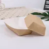 200 x Disposable Kraft Paper Food Container, Recyclebaar Eco-Friendly Take Out Eten Serving Boten Mandketten Trays voor Party Snacks French Fries Nachos Hot Dogs Tacos BBQ