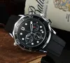 Mens Watch Automatic Stainless Steel Quartz Movement Wristwatches Fashion Multifunctional Multifunctional Waterproof High Quality Leather Strap Lightweight