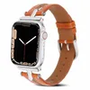 T HEAD METAL Полый кожаный ремешок для Apple Watch Bands 41 мм 45 мм 44 мм 42 мм 40 мм 38 мм дышащий ремень для воздуха iWatch 7 6 5 4 3 SE Accessories Accessories