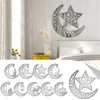 Party Supplies 3D Księżyc Islamski Wall Art Okno przylgowe Naklejki lusterkowe Ramadan Kareem Eid Mubarak Akrylowe naklejki ścienne