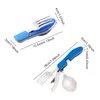 Camping Utensil Set 4 In 1 Foldable Spoon Knive Fork Bottle Opener Stainless Steel Folding Cutlery Pocket Kit Multi Function Y220530