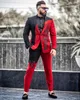 Snygga mäns kostymer 2022 två bitar spets applique bröllop tuxedos för man modern patchwork blazer kostym casual outfit