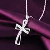 Chains List Charm Wedding Lady Nice Color Silver Jewelry Fashion Elegant Women Classic High Quality Crosses Necklace LN001Chains ChainsChain