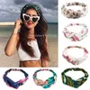 Mode femmes imprimer bandeaux Vintage noeud croisé bandeaux élastiques Bandanas filles bandes de cheveux florales tête enveloppement accessoires de cheveux AA220323