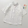 Damenblusen, Hemden, Damen-Sommer-Tunika, Büro-Chiffon-Bluse für Damen, weißes Hemd, koreanische einfarbige Tops, Kurzarm-T-Shirts für Damen