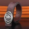 Belts High Quality 3.8cm Wide Tiger Buckle Belt Men Genuine Leather Grain Retro Fashion Black Cintos Masculinos