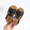 Children Toddler Baby Sandal Vintage Girls Boys Crossed Strap Leather Flat Buckle Open Toe Shoe Casual Beach Shoes Sandals 220525