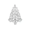 100pcs/lot Crystals Rhinestone Women Jewelry Christmas Tree Pin Brooch Clear Silver Plated Brooches