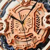 ロボットタイムメカニカルデザイン木製の壁の時計パズルロマンチックなメモ子供のためのタイムアートビルディングモデルセットEUスタイル3D LC701 220715