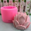 Aromathérapie Bougie Silicone Moule 3D Fleur De Lotus Forme Savon Moule DIY Forme Gâteau Décoration Fournitures 220721