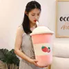 CM Cartoon Fruit Tea Cup Shaped Pillow Plush Toys Real Life Filled Moft rygg roliga dödsgåvor för barn Födelsedag J220704