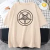 Camiseta de mujer Pentagram Gothic Occult Satan Camiseta de mujer Moda Oversize Simplicidad Marca Camisetas Verano 2022 Hombres TopsMujeres