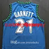 Toppkvalitet # 21 Kevin Garnett Jerseys Black Blue White Stitched Shirts Derrick 25 # Rose Jersey Karl-Anthony 32 # Towns Andrew S-XXL