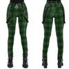 Ekose pantolon Kadın Yüksek Bel Pantolon Bahar Sonbahar Sokak Giyim Moda Gotik Punk Zipper Y2K Uzun Dipleri Pantolon Pantolon