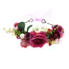 Donne Bohemian Rose Flower Crowns Gioielli da sposa Fasce per capelli Diademi Spiaggia Ghirlande floreali Ghirlande nuziali Nuova fascia per fiori