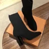 Melhor Silhueta Martin Boot Mulheres High High Heel Stretch Meias Botas e Sock Plana Sneaker Botas de Tornozelo Luxo Sexy Lady Dress Sapatos com Caixa No50