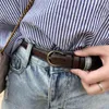 Riemen lederen riem voor dames vierkante gesp rond jeans zwarte chic dames vintage riem vrouwelijke taillebandbelts Beltbelts