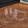 Gift Wrap 10pcs 120ml Peach Heart Transparent Box Plastic Heart-Shaped Wedding Candy Chocolate Packaging Love BoxGift