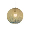 Lâmpadas pendentes de lustre minimalista de algodão vintage Candelador de bola personalizada Creative Room Rattan Candeliers de teto
