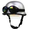 Casco de motocicleta Cuero alemán Vintage Casco Moto Motocicleta Cara abierta Retro Medio casco Chopper Biker Pilot para DOT Tamaño S-XXL