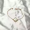 Mode luxe trèfle Bracelet designer chaîne de bijoux en or pour les femmes cadeau de mariage Saint Valentin adultes bracelets bleu vert noir blanc trèfles argent diamants