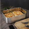 Scatole per il pranzo Borse Cucina Conservazione Organizzazione Cucina, Sala da pranzo Bar Giardino di casa Contenitore per alimenti da 800 ml con coperchio in bambù Acciaio inossidabile Ben by sea 96 pezzi DAW459