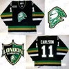 Nik1 Custom CHL London Knights Maglia Mitch Marner 88 Patrick Kane 61 Tavares Rick Nash Maglia da hockey nera verde bianca cucita