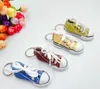 9 Colors Creative 75MM Glitter Gold Pink Canvas Shoes Keychains Bulk Keychain Pendants Handmade Small Fashion Accessories Gift